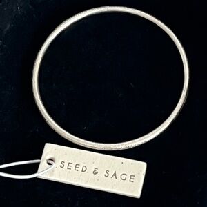 Seed & Sage Sterling Solver 925 Mexico Etched Women’s Bangle Bracelet